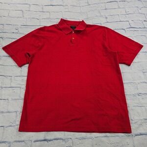Burberry Golf Polo Shirt Mens XL Red Tonal Check Short Sleeve